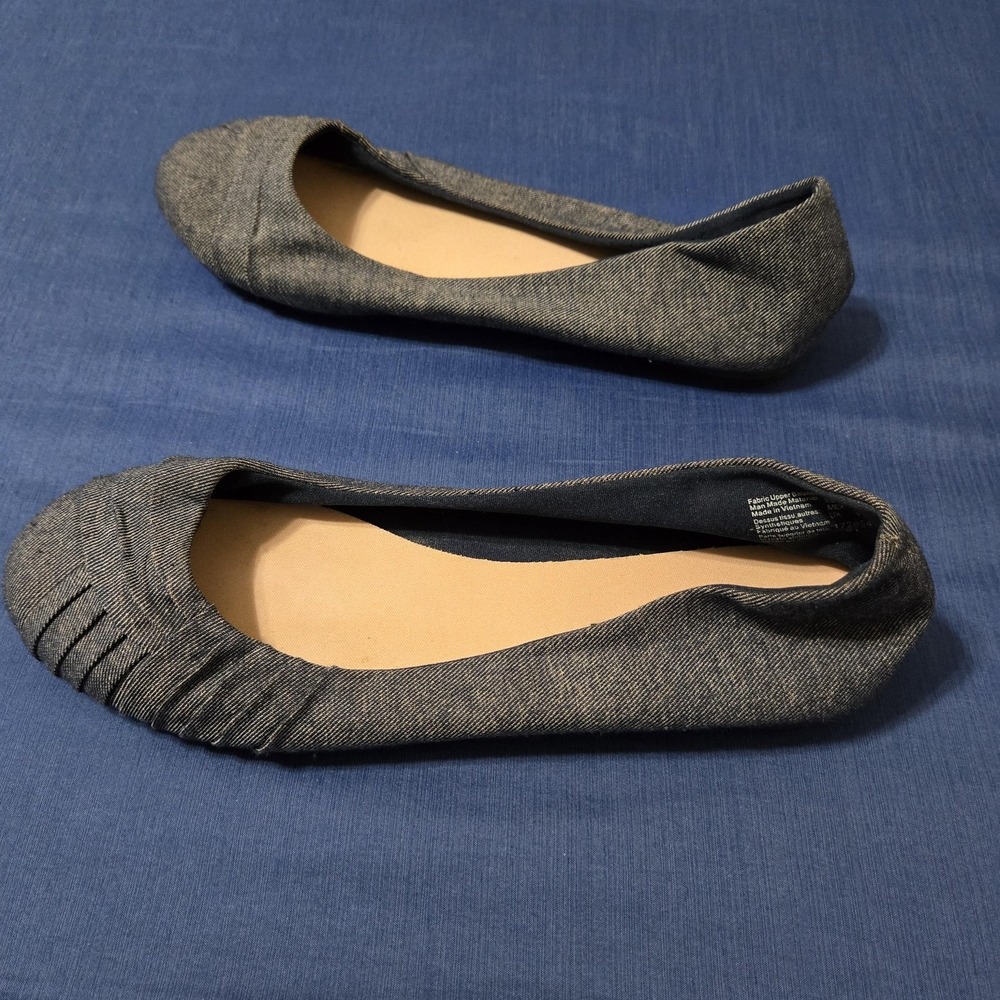 American Eagle Shoes Womens Size 11 Denim Ballet Flats Round Toe Casual Comfort - Picture 3 of 7